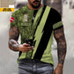Personalized Denmark Soldier/ Veteran Camo With Name And Rank T-Shirt 3D Printed - 17121024