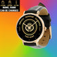 Personalized Denmark Soldier/ Veteran With Name, Rank Black Stitched Leather Watch - 17114112 - Gold Version