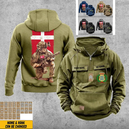 Personalized Denmark Soldier/Veteran Vintage Hoodie All Over Printed - 1718928001