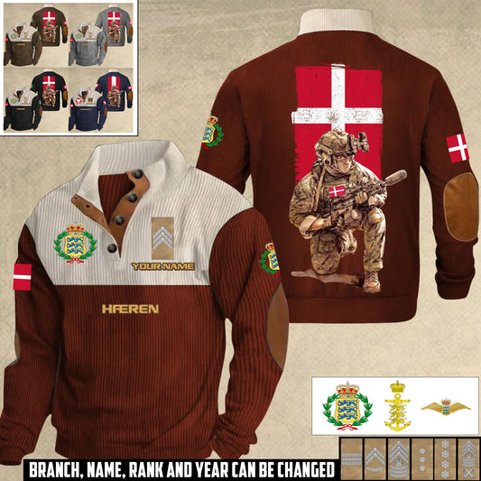 Personalized Denmark Soldier/ Veteran With Name And Rank Sports Sweatshirt - 17412192