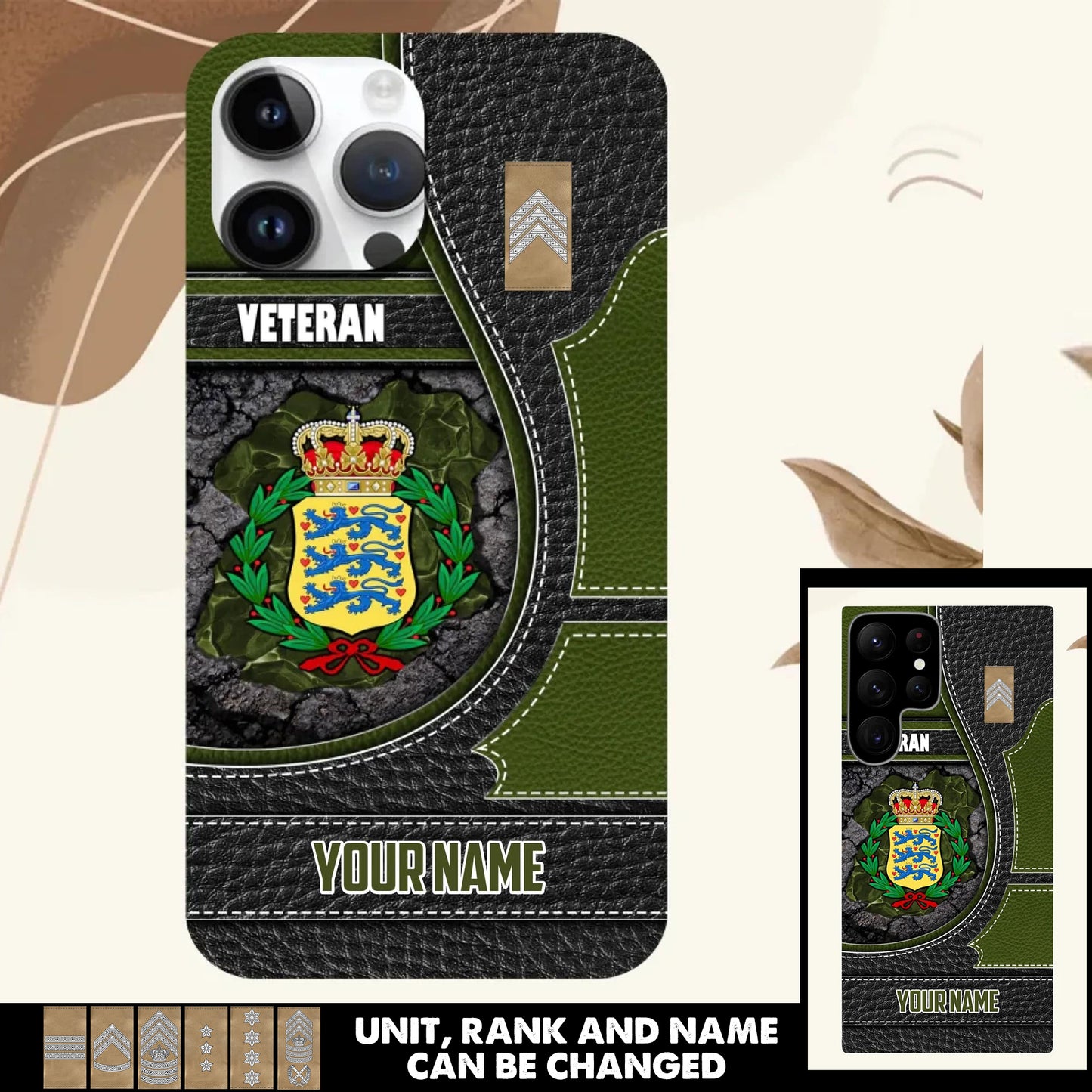 Personalized Denmark Soldier/Veterans With Rank And Name Phone Case Printed - 17404416