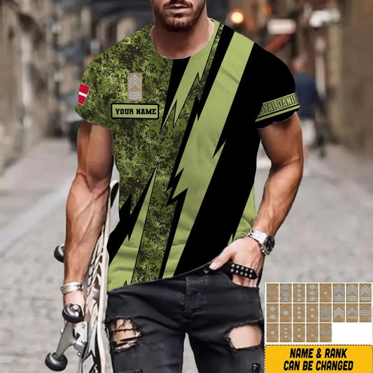 Personalized Denmark Soldier/Veteran with Name and Rank T-shirt 3D All Over Printed - 03042401QA