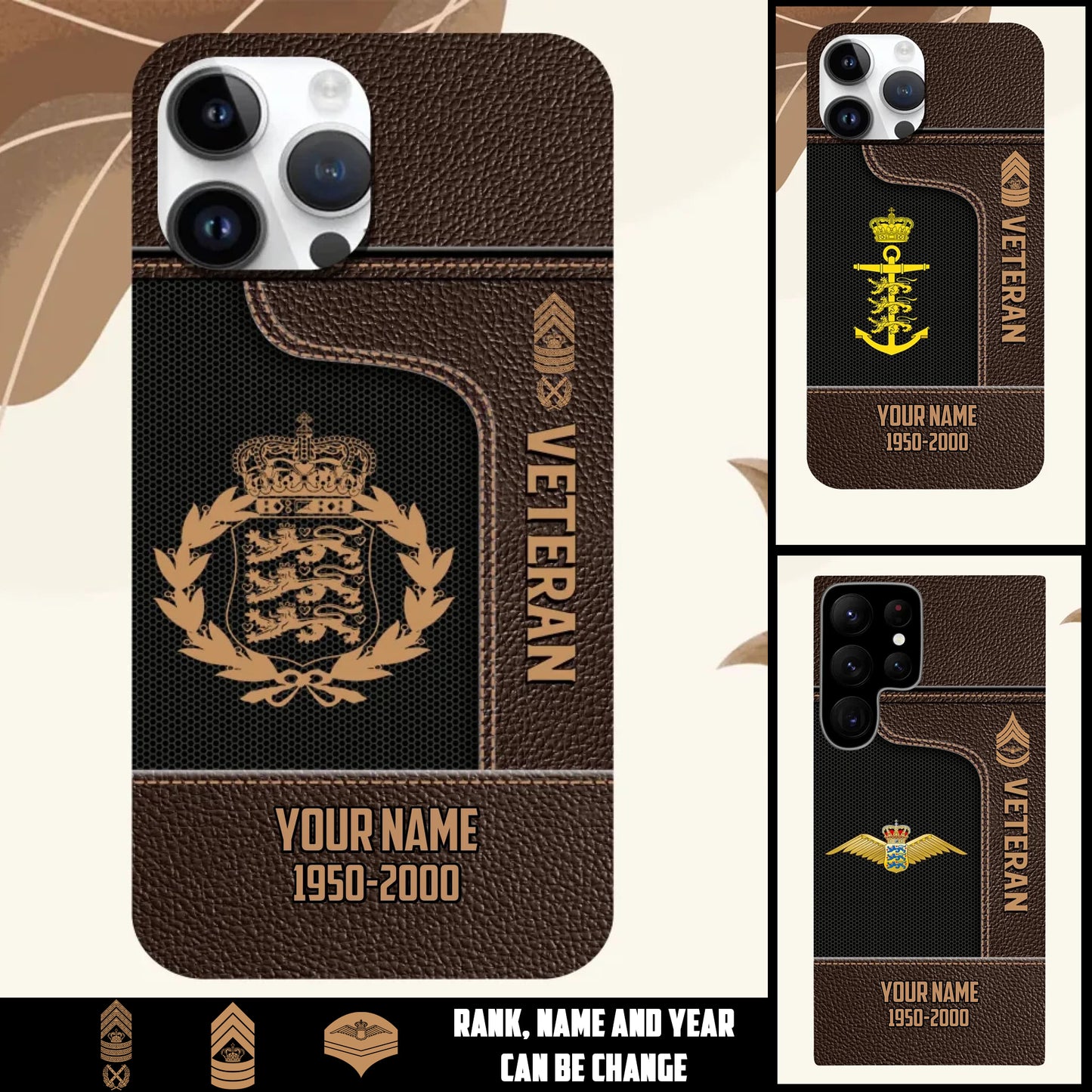 Personalized Denmark Soldier/Veterans With Rank, Year And Name Phone Case Printed - 17394048