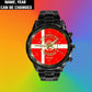 Personalized Denmark Soldier/ Veteran With Name And Rank Black Stainless Steel Watch - 17120160 - Gold Version