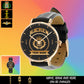 Personalized Denmark Soldier/ Veteran With Name, Rank and Black Stitched Leather Watch - 17424288 - Gold Version