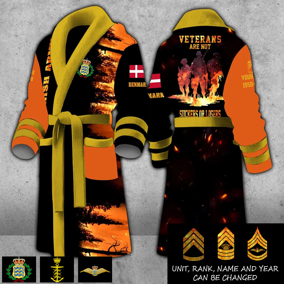Personalized Rank, Year And Name Denmark Soldier/Veterans Bathrobe - 17419968