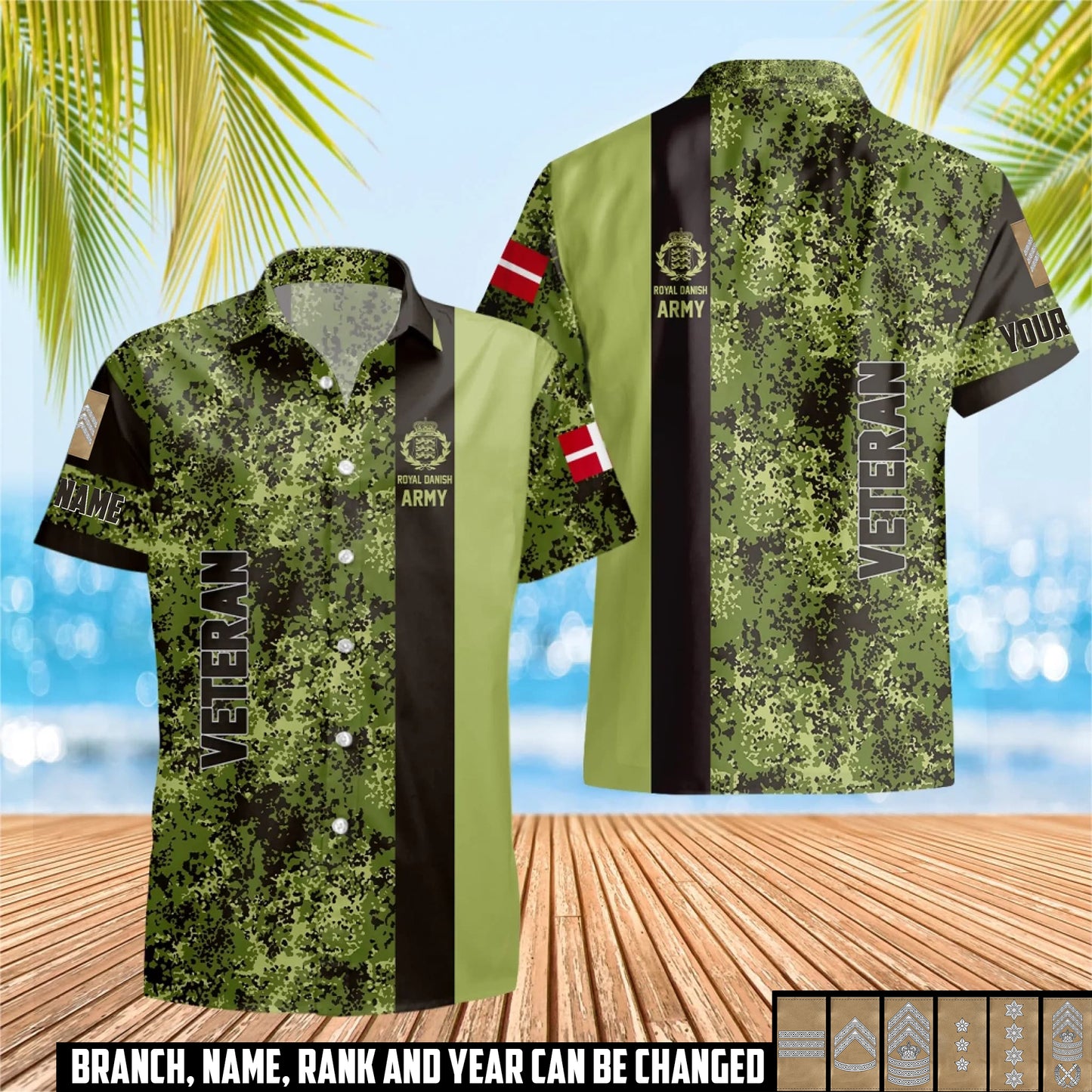 Personalized Denmark Soldier/Veteran with Name and Rank Hawaii All Over Printed - 17468352