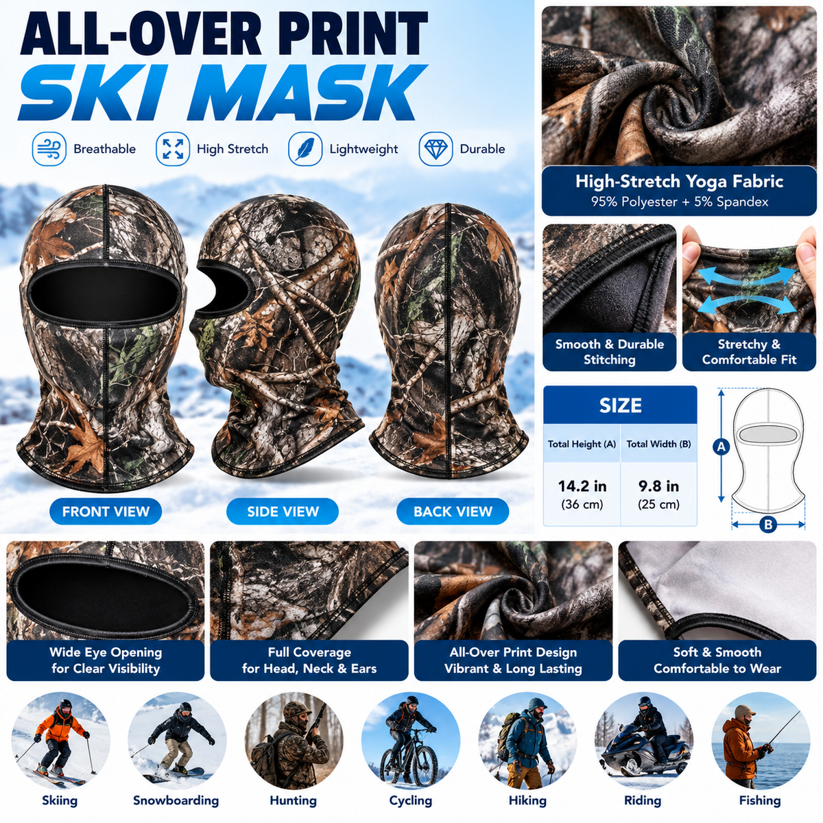 Balaclava product size guide