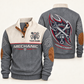 Personalized Mechanic Sports Sweatshirt - Heritage Collar - Grey