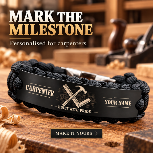 Personalized Carpenter Braided Bracelet - Crew Bond - advertising image