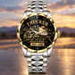 Personalized Trucker Crystal Metal Watch - Faceted Legacy - Silver Gold