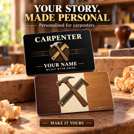 Personalized Carpenter Aluminum Wallet Card - Midnight Pride - advertising image