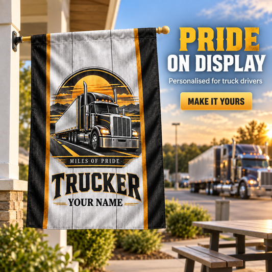 Personalized Trucker House Flag - Proud Legacy - advertising image