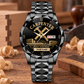 Personalized Carpenter Crystal Metal Watch - Faceted Legacy - Black