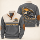 Personalized Trucker Sports Sweatshirt - Heritage Collar - Grey