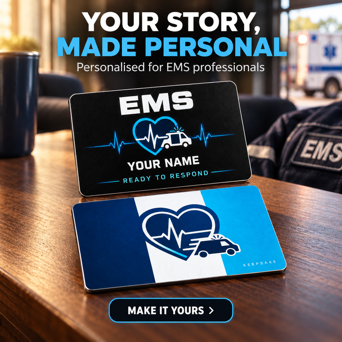 Personalized EMS Aluminum Wallet Card - Midnight Pride - advertising image