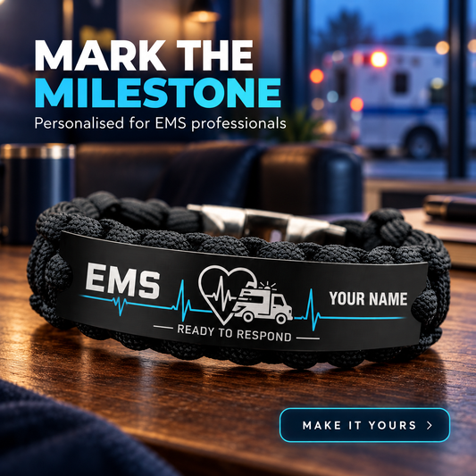 Personalized EMS Braided Bracelet - Crew Bond - advertising image