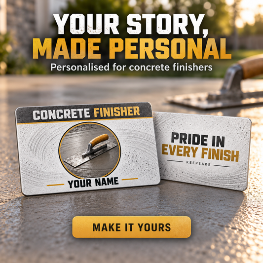 Personalized Concrete Finisher Aluminum Wallet Card - Everyday Dedication - advertising image