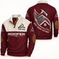 Personalized Roofer Sports Sweatshirt - Heritage Collar - Jujube Red
