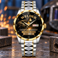 Personalized Welder Crystal Metal Watch - Faceted Legacy - Silver Gold
