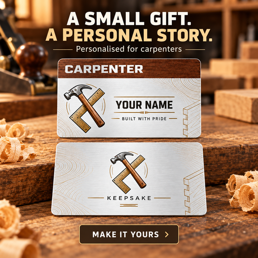 Personalized Carpenter Aluminum Wallet Card - Signature Stripe - advertising image