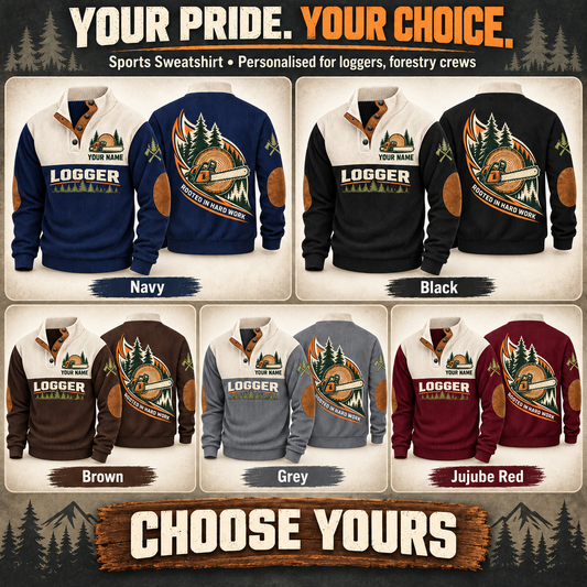 Personalized Logger Sports Sweatshirt - Heritage Collar - advertising image