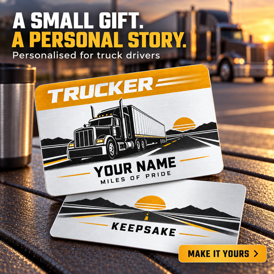 Personalized Trucker Aluminum Wallet Card - Signature Stripe - advertising image