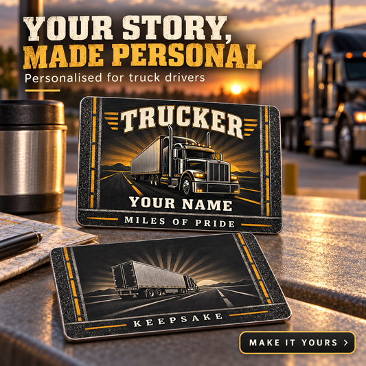 Personalized Trucker Aluminum Wallet Card - Toolmark Heritage - advertising image
