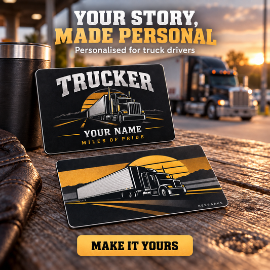 Personalized Trucker Aluminum Wallet Card - Midnight Pride - advertising image