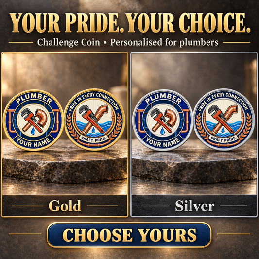 Personalized Plumber Challenge Coin - Heritage Tribute - advertising image