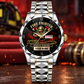 Personalized Fire Fighter Crystal Metal Watch - Faceted Legacy - Silver Gold Chain