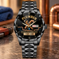 Personalized Plumber Crystal Metal Watch - Faceted Legacy - Black