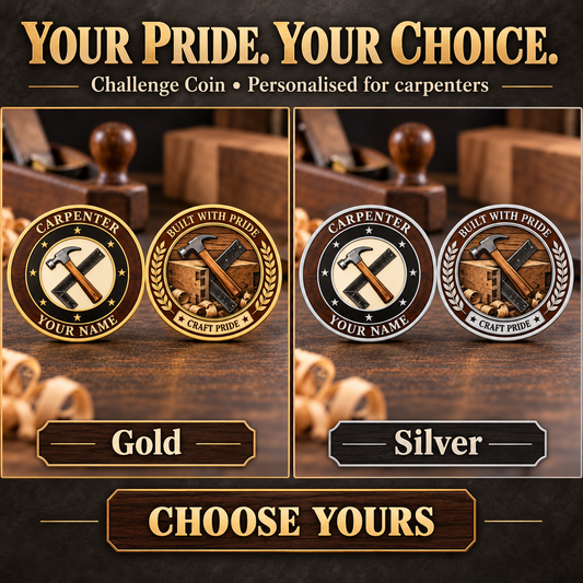 Personalized Carpenter Challenge Coin - Heritage Tribute - advertising image