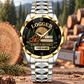 Personalized Logger Crystal Metal Watch - Faceted Legacy - Silver Gold