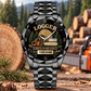 Personalized Logger Crystal Metal Watch - Faceted Legacy - Black