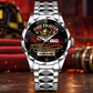 Personalized Fire Fighter Crystal Metal Watch - Faceted Legacy - Steel