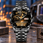 Personalized Welder Crystal Metal Watch - Faceted Legacy - Black