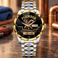 Personalized Plumber Crystal Metal Watch - Faceted Legacy - Silver Gold