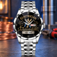 Personalized Electrician Crystal Metal Watch - Faceted Legacy - Steel