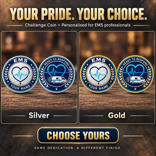 Personalized EMS Challenge Coin - Legacy Laurel - advertising image