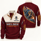 Personalized Welder Sports Sweatshirt - Heritage Collar - Jujube Red