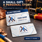 Personalized Electrician Aluminum Wallet Card - Signature Stripe - advertising image