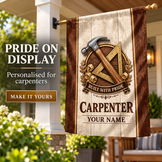 Personalized Carpenter House Flag - Proud Legacy - advertising image