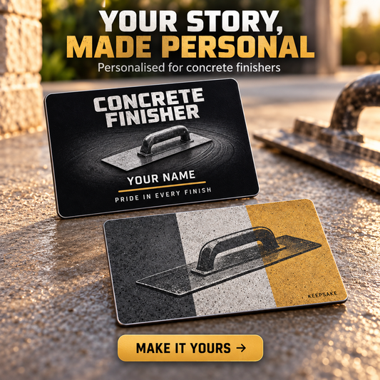 Personalized Concrete Finisher Aluminum Wallet Card - Midnight Pride - advertising image