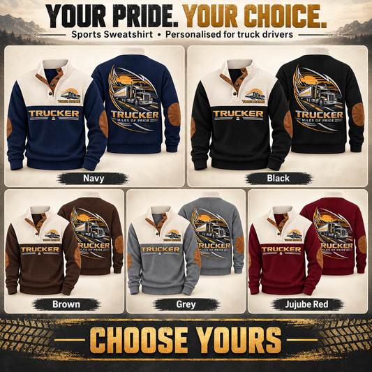 Personalized Trucker Sports Sweatshirt - Heritage Collar - advertising image
