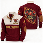 Personalized Fire Fighter Sports Sweatshirt - Heritage Collar - Jujube Red