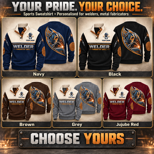 Personalized Welder Sports Sweatshirt - Heritage Collar - advertising image