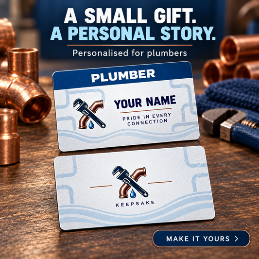 Personalized Plumber Aluminum Wallet Card - Signature Stripe - advertising image