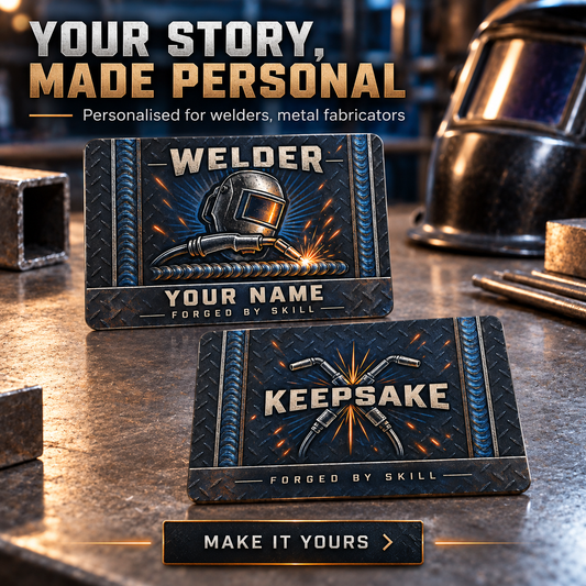 Personalized Welder Aluminum Wallet Card - Toolmark Heritage - advertising image