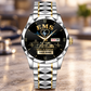 Personalized EMS Crystal Metal Watch - Faceted Legacy - Silver Gold Chain